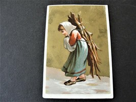 Winter has come-the girl carries an armful of firewood on her back- Trad... - $7.13