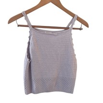 Crochet Knit Womens Top White Sleeveless Bohemian Crop Peasant Beach Con... - $17.99