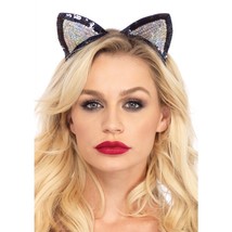Leg Avenue Adult Sequin Cat Ears Silver One Size - £21.03 GBP