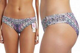 Raisins Tulum Shores Printed Macrame Dusty Blue Women Bikini Swim Bottom... - $12.86