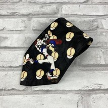 Mickey Unlimited Disney Goofy Baseball 100% Polyester Neck Tie 58&quot; X 3.75&quot;  - £9.36 GBP