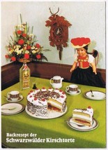 Germany Postcard Backrezept Schwarzwalder Kirschtorte Recipe Black Forest Cake - £3.90 GBP