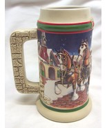 VINTAGE 1998 BUDWEISER Clydesdale Horse BEER STEIN MUG Christmas Holiday... - $33.90 CAD