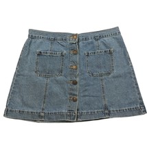 Forever 21 A Line Denim Skirt Size 28 Button Front Pockets - £21.36 GBP