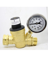 3/4&quot; Lead-Free Brass Adjustable Water Pressure Regulator RV Reducer w/Gauge - $38.47 CAD