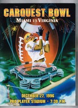 1996 Carquest Bowl Game Program Miami Hurricanes Virginia Cavaliers - £97.11 GBP