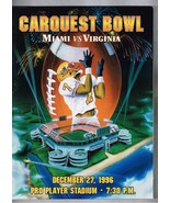 1996 Carquest Bowl Game Program Miami Hurricanes Virginia Cavaliers - £97.77 GBP