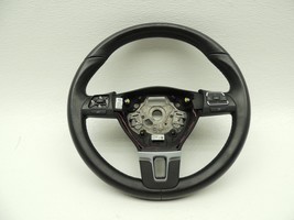 2013 Vw CC 3 Three Spoke Leather Multifunction Steering Wheel Factory As Is -732 - £67.59 GBP