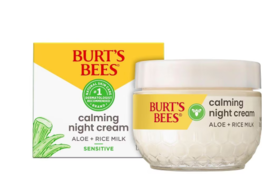 Burt&#39;s Bees Calming Night Cream with Aloe and Rice Milk for Sensitive Skin 1.8oz - £40.75 GBP