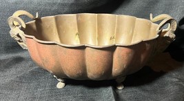 Vintage Metal Copper Brass Metal Goat Rams Head Handles Centerpiece Bowl... - $185.00