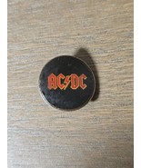 RARE Vintage AC/DC Glass &amp; Brass Pinback Badge Pin Button Angus Young ACDC - $128.79 MXN