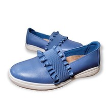 Earth Origins Shoes Ellis Ruffle Casual Women&#39;s Leather Slip On Blue or Red NEW - £38.58 GBP