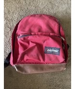 Vintage 90s Eastpak Rigid Leather Backpack Made in USA Outdoors in Red - $131.34 CAD