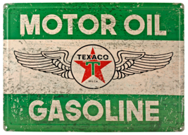 Retro Texaco Motor Oil Advertising Tin Metal Sign 16.88&quot; x 12.13&quot; - £10.11 GBP