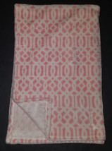 Little Miracles Pink White Geometric Fleece Baby Blanket Lovey Girl SOFT - £26.79 GBP