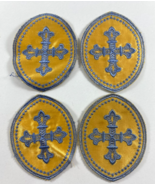 Vintage Lot 4 Cross Emblems Liturgical Applique Gold Blue 2.75 x 3.5 in - £21.01 GBP