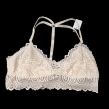 Women Floral Lace Lined Bra Underwear Wireless Plunge Bralette M Medium ... - £4.16 GBP