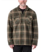 Voyager Mens Shirt Jacket Green Multicolor Plaid Shacket Fleece Pockets ... - $55.48 CAD