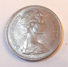 1976 Great Britain United Kingdom 10 New Pence Coin Queen Elizabeth II - $9.50