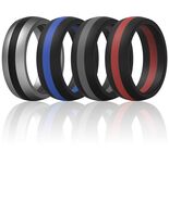 Men’s Silicone Wedding Rings 8.7mm Wide 2mm Thick Size 10.5-11 Variety Pack - $6.04 CAD