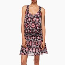 NWT KATE SPADE SM beach swimsuit cover up dress floral $150 black pink s... - $71.78