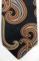 NWT T Harris London Big Black and Gold Paisley Silk Tie Made in USA - £18.04 GBP