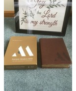 NKJV ANCIENT MODERN BIBLE BROWN LEATHER SOFT - $30.75