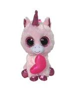 Ty Beanie Boo Darling Pink Unicorn Plush Holding Heart Stuffed Animal 20... - £13.74 GBP