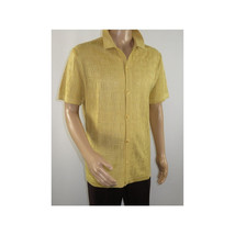 Mens Stacy Adams Italian Style Knit Woven Shirt Short Sleeves 3128 Honey Beige image 4