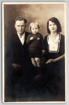 RPPC Lovely Young Family Pretty Mother Darling Child Handsome Dad Postcard I24 - £7.02 GBP