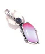 Blue Fire Labradorite, Striped Onyx Gemstone 925 Silver Overlay Handmade... - $13.60 CAD