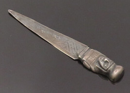 WELSCH 925 Sterling Silver - Vintage Ancient Egyptian Carved Mail Opener- TR3518 - £83.24 GBP