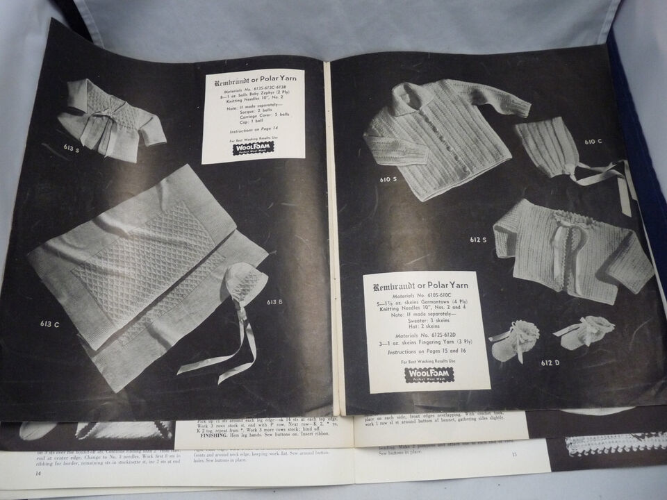 3 vintage baby knitting crochet pattern books Rembrandt Diamond Zelta layette Item image 6