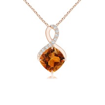 ANGARA 0.9 Ct AAAA-Grade Citrine Infinity Pendant with Diamonds in 14K Gold - $436.05