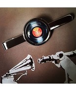 Unique! VINYL TIECLIP chrome RECORD music cool DECKS music DJ retro DESI... - $10.12