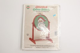 Vintage Christmas Santa Claus Hoop and Display Stand Cross Stitch Kit New - $4.99