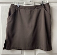 Coral Bay Size 10 Skort Golf Skirt Brown Side Zip Pockets Tennis Pickelball - £11.75 GBP