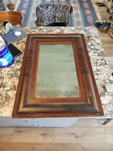 Antique 29&quot; x 21&quot; primitive mirror, wooden frame - $123.75