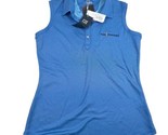 Cutter &amp; Buck Women&#39;s Blue Sleeveless The Players Collared Polo Shirt Si... - $22.76