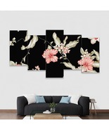 Multi-Piece Framed Mural Home Decor Wall Art Floral On Black - $99.99