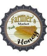 Farmers Market Honey Novelty Metal Bottle Cap 12 Inch Sign - $36.85 CAD