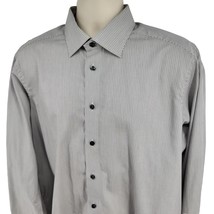 Eton Contemporary Fit Dress Shirt XL 17.5 44 Blue Red Striped Button Up - $27.67