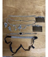 Lot Of Bling Jewelry Rhinestones Glass Bracelet Necklace Earrings - $362.91 MXN