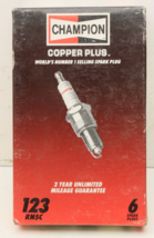 LOT OF Six 6 Copper Plus Champion Spark Plugs  123  RN5C - $10.75