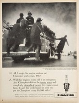 1959 Print Ad Champion Spark Plugs Firemen on Fire Engine Heading to Fire - £16.76 GBP