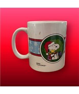 Christmas Peanuts Snoopy Woodstock Coffee Mug Galerie Vintage 1990s 12oz - £7.44 GBP
