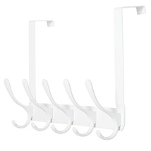 Over The Door Hook Rack, 5 Hanger Hooks For Clothes Towels Coat (White) - $30.99