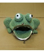 Crochet Frog Purse Shaped Coin Clasp Pouch Green Toad Bag Created Hand M... - £23.98 GBP