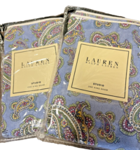 Ralph Lauren Studio Paisley King  Pillow Shams Oceanside Blue New Vintage - $108.90