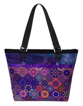 Purple Mandalas &amp; Tie Dye Handbag w/Amethyst Beads Edm Psychedelic Festival Rave - £19.19 GBP